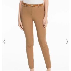 WHBM Camel Brown Skimmer Pants, Size 8